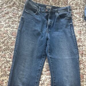 MOTHER Women's Straight Leg Blue Jeans